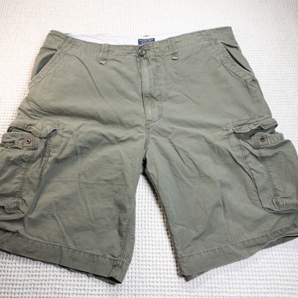 Polo Jeans Co Ralph Lauren Mens 42 Cargo Shorts Olive Green Ripstop Utility